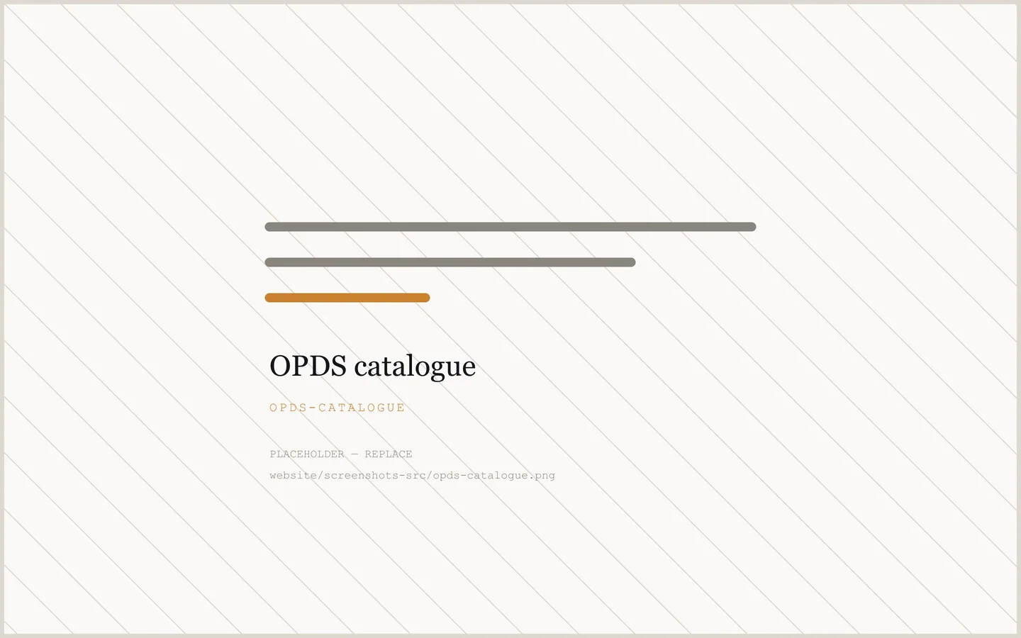 Placeholder: an OPDS catalogue is not photographed yet.