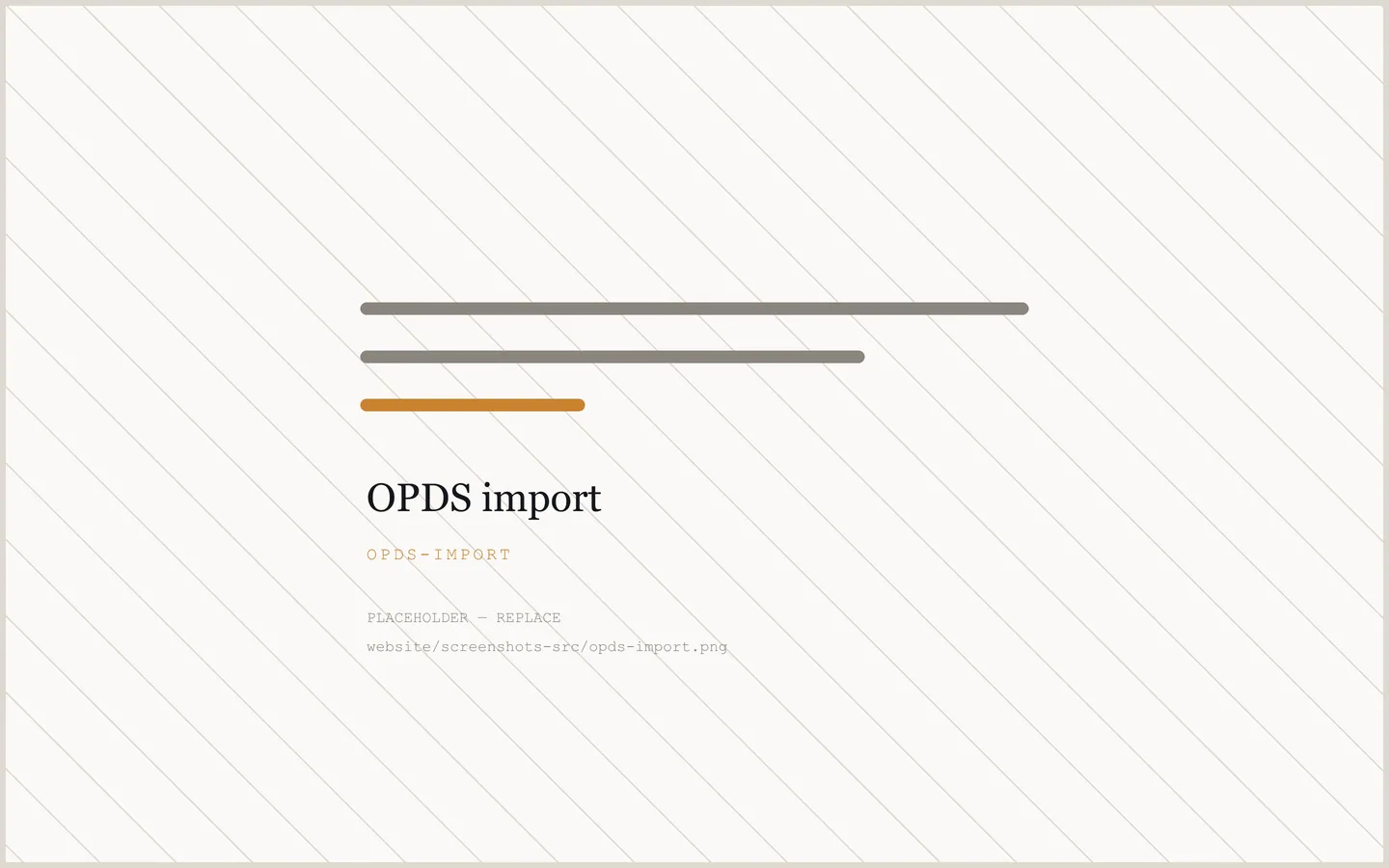 Placeholder: an OPDS import is not photographed yet.