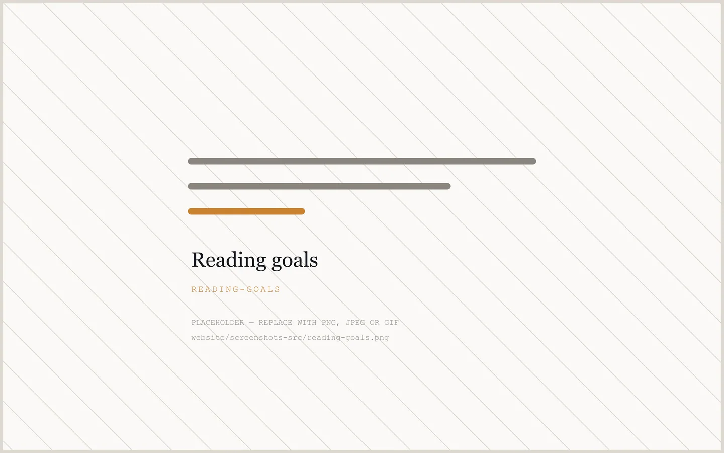 Placeholder: reading goals are not photographed yet.