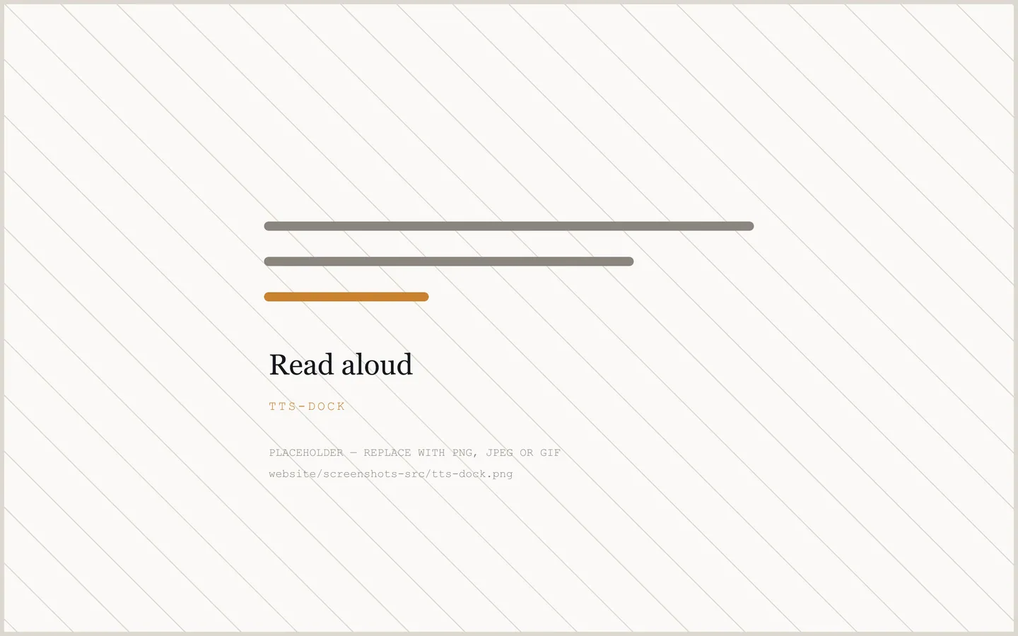 Placeholder: the read-aloud dock is not photographed yet.