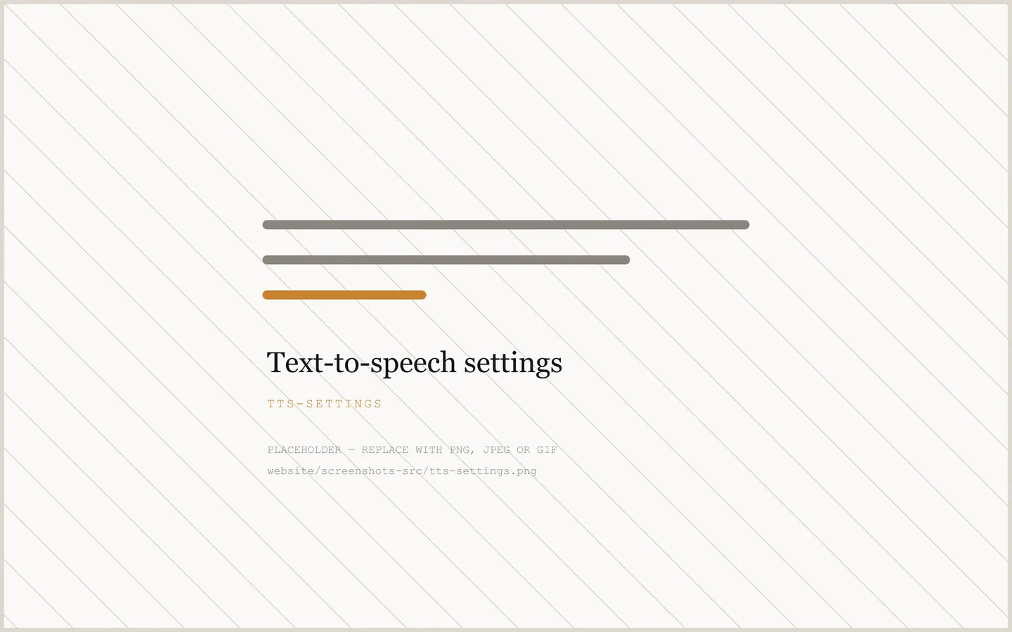 Placeholder: the text-to-speech settings are not photographed yet.